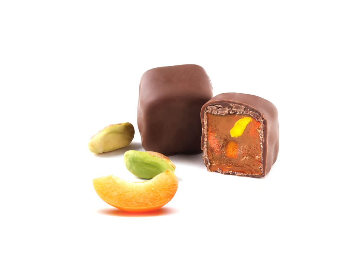 Apricot Flavor Delight Coated Chocolate || Lokum Safası